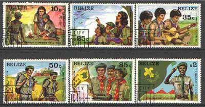 Belize 1982 Birth Anniversary of Lord Baden-Powell set of 6 cto used, SG 687-92*