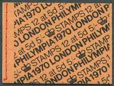 GB Booklet - Great Britain 1970 Philympia 5s booklet complete and pristine, SG HP34