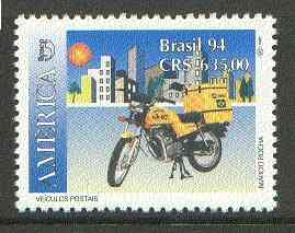 Brazil 1994 Motor Cycle 635cr from Postal Vehicles set, unmounted mint SG 2628*