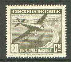 Chile 1941 Douglas DC-2 80c olive unmounted mint SG 302*