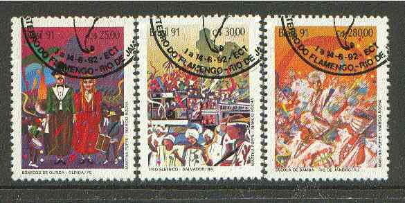 Brazil 1991 Carnival set of 3 very fine used SG 2466-68*