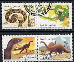 Brazil 1991 Butantan Institute & National Museum set of 4 (2 se-tenant pairs) very fine used SG 2481-84