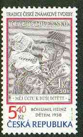 Czech Republic 2000 Tomas Masaryk 150th Birth Anniversary 5k40 showing Masaryk stamp of 1938 unmounted mint