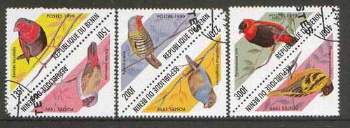 Benin 1999 Birds (triangular) set of 6 fine cto used*