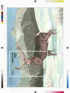 Bhutan 1990 Endangered Wildlife - Intermediate stage computer-generated essay #2 (as submitted for approval) for 25nu m/sheet (Himalayan Shou) 190 x 135 mm very similar to issued design plus marginal markings, ex Government archiv……Details Below