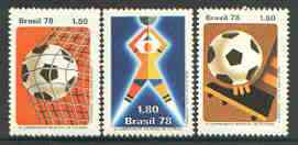 Brazil 1978 World Cup Football Championships set of 3 unmounted mint, SG 1704-06