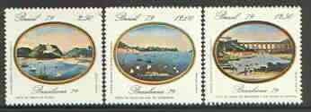 Brazil 1979 'Braziliana 79' Thematic Stamp Exhibition (3rd issue - Paintings by Leandro Joaquim) set of 3 unmounted mint, SG 1785-87