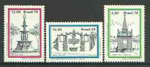 Brazil 1979 'Braziliana 79' Thematic Stamp Exhibition (4th issue - Fountains) set of 3, SG 1788-90