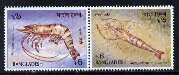 Bangladesh 1991 Shrimps set of 2 unmounted mint, SG 437a