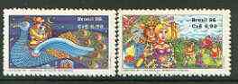 Brazil 1986 Lubrapex '86 Stamp Exhibition set of 2 unmounted mint, SG 2260-61