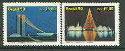 Brazil 1990 Christmas (Lights) set of 2 unmounted mint SG 2456-57*
