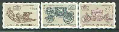 Austria 1972 Art Treasures (4th series) set of 3 unmounted mint, SG 1651-53