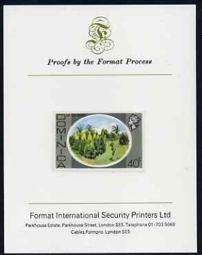 Dominica 1975-78 Bay Leaf Groves 40c imperf proof mounted on Format International proof card (as SG 502)