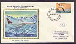 Australian Antarctic Territory 1979 Boeing 747 silk cover for Qantas Antarctic Charter Flight signed by the courier