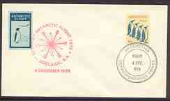 Cinderella - Antarctica 1978 Flight cover bearing 50c Penguin label tied by Correspondance Privee cds with Antarctic Flight label and cachet alongside