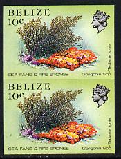 Belize 1984-88 Sea Fans & Fire Sponge 10c def in unmounted mint imperf pair (SG 772)