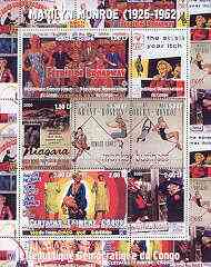 Congo 2000 Marilyn Monroe perf sheetlet #1 containing 9 values (Film posters) unmounted mint