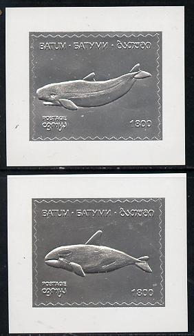 Batum 1994 Whales set of 2 s/sheets in silver unmounted mint
