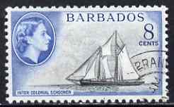 Barbados 1965 Colonial Schooner 8c (wmk block CA) very fine used, SG 314*