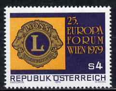 Austria 1979 European Lions Forum (Lions Int) unmounted mint SG 1854, Mi 1624