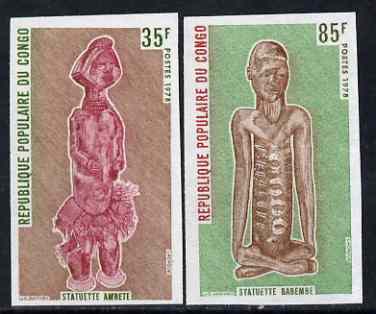 Congo 1978 Sculpture set of 2 imperf from limited printing unmounted mint, as SG 594-95