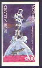 Bernera 1998 John Glenn Returned to Space opt in gold on 1978 Spacecraft (Landing Craft) imperf souvenir sheet (£1 value) unmounted mint