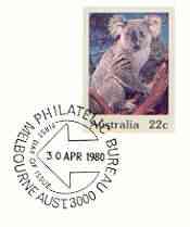 Australia 1980 Koala 22c postal stationery envelope with first day cancellation