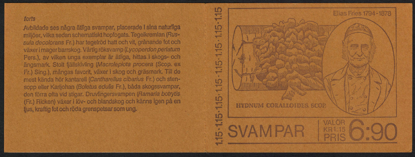 1978 Sweden Booklet- Edible Mushrooms. Mint