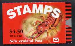Booklet - New Zealand 1993 WWF - Weta $4.50 booklet complete & pristine containing pane of 10 stamps, SG SB64