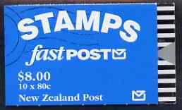 Booklet - New Zealand 1993 Falcon $8.00 booklet complete & pristine containing pane of 10 stamps, SG SB63