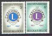Belgium 1967 Lions International set of 2 unmounted mint, SG 2004-5