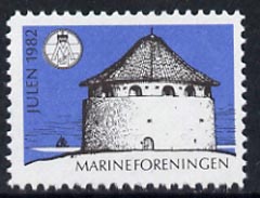 Cinderella - Denmark (Frederikshavn) 1992 Christmas (Marine Artefacts) perf label showing Frederikshavn Tower