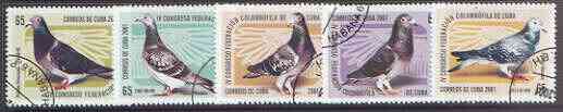 Cuba 2001 Pigeons perf set of 5 fine cto used*