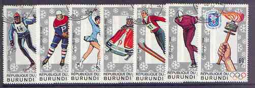 Burundi 1968 Grenoble Winter Olympic Games perf set of 7 fine cto used, SG 339-45