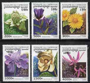 Cambodia 1998 Flowers complete perf set of 6 unmounted mint, SG 1785-90