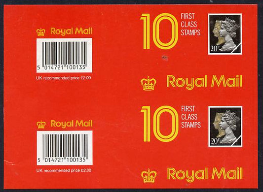 Booklet - Great Britain 1990 Penny black Anniversary £2 window booklet cover (Mark 4) in uncut vert proof pair with