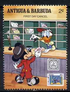 Antigua 1989 Cancelling First Day Covers 2c (from Disney 'American Philately' set) unmounted mint, SG 1328