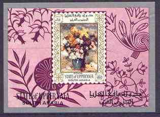 Aden - Upper Yafa 1967 Paintings of Flowers (Renoir) imperf m/sheet,unmounted mint, Mi BL16