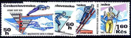 Czechoslovakia 1970 World Skiing Championships perf set of 4 unmounted mint, SG 1867-70