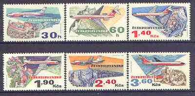 Czechoslovakia 1973 50th Anniversary of Czech Airlines perf set of 6 unmounted mint SG 2128-33