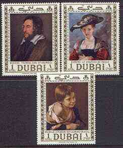 Dubai 1967 Paintings perf set of 3 unmounted mint, SG 253-55