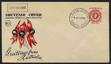 Australia 1953 Tasmanian Stamp Centenary on illustrated cover with first day cancel