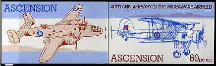 Booklet - Ascension 1982 Wideawake Airfield (World War II Aircraft) 60p booklet complete (brown inscription stapled ar left) very fine, SG SB4