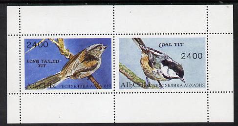 Abkhazia 1995 Birds (Tits) perf souvenir sheet containing 2 values unmounted mint