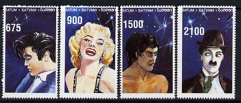 Batum 1995 Film Stars (Elvis, Marilyn Monroe, C Chaplin & Bruce Lee) perf set of 4 unmounted mint