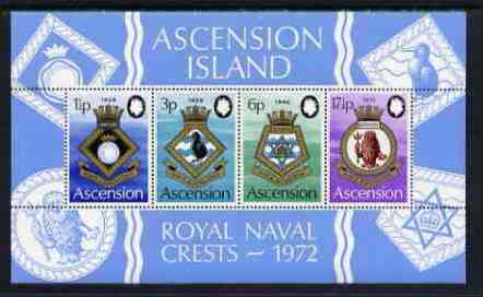 Ascension 1972 Royal Naval Crests - 4th series perf m/sheet unmounted mint, SG MS 158