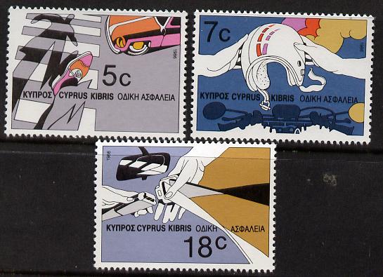 Cyprus 1986 Road Safety Campaign set of 3, SG 689-91*
