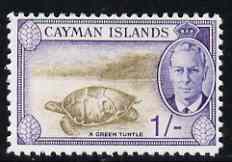 Cayman Islands 1950 KG6 Green Turtle 1s 'Maryland' perf 'unused' forgery, as SG 144 -