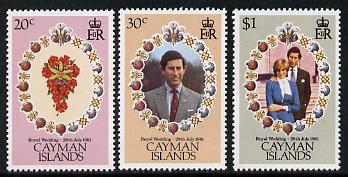 Cayman Islands 1981 Royal Wedding set of 3 unmounted mint, SG 534-36