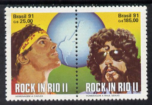 Brazil 1991 'Rock in Rio' Concert se-tenant horiz pair unmounted mint SG 2463-64